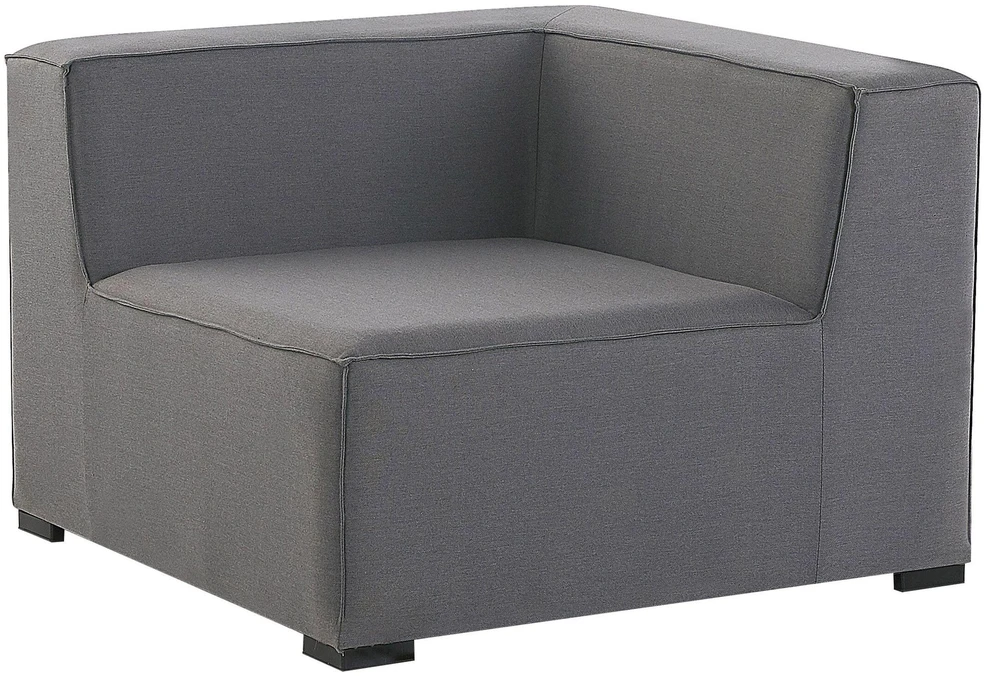 Lauko baldų komplektas Beliani Sodo kampinė sofa su otomane 7 asmenims AREZZO Modulinė Dešininė Pilka