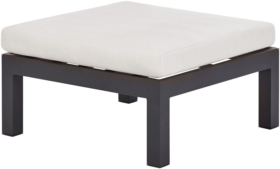 Lauko baldų komplektas Beliani Sodo kampinė sofa su staliuku 5 asmenims MESSINA kairinė, balta, metalinė