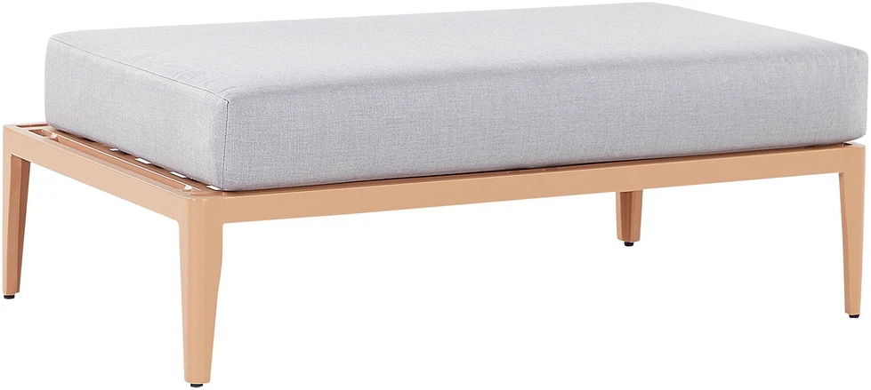 Lauko baldų komplektas Beliani Sodo kampinė sofa su staliuku 6 asmenims RIMA III kairinė, pilka, metalinė, modulinė