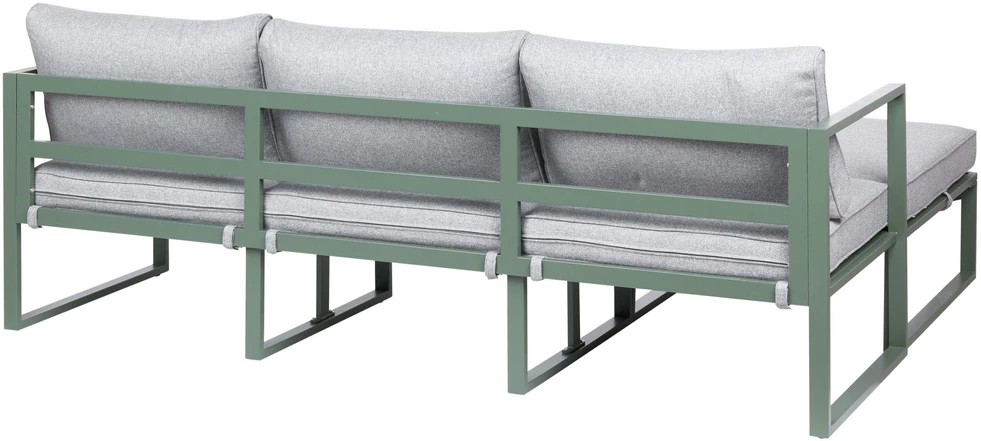 Lauko baldų komplektas Beliani Sodo kampinė sofa su staliuku 3 asmenims OLANG žalia