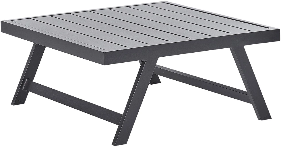 Lauko baldų komplektas Beliani Sodo kampinė sofa su staliuku 5 asmenims COCCORINO pilka, metalinė