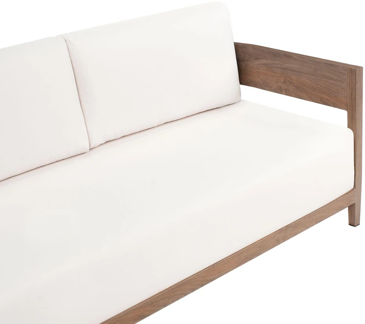 Lauko baldų komplektas Beliani Sodo sofa su staliuku 2 asmenims SAMPIERI ruda metalinė