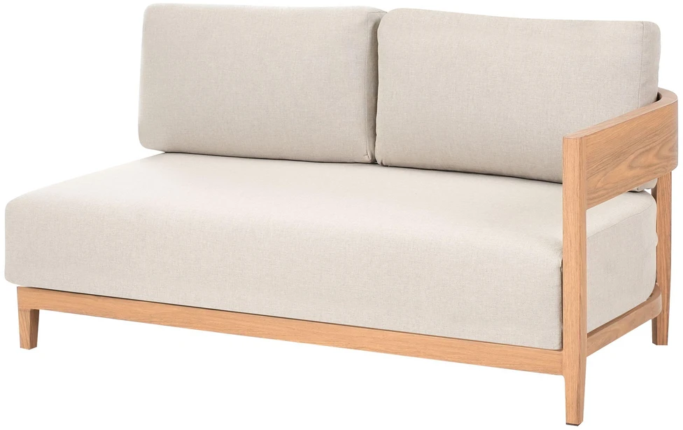 Lauko baldų komplektas Beliani Sodo sofa su staliuku 2 asmenims SAMPIERI šviesiai ruda metalinė