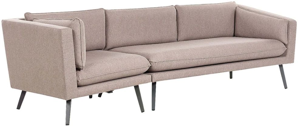 Lauko baldų komplektas Beliani Sodo sofa LORETELLO 3 asmenims kairinė, smėlio spalvos