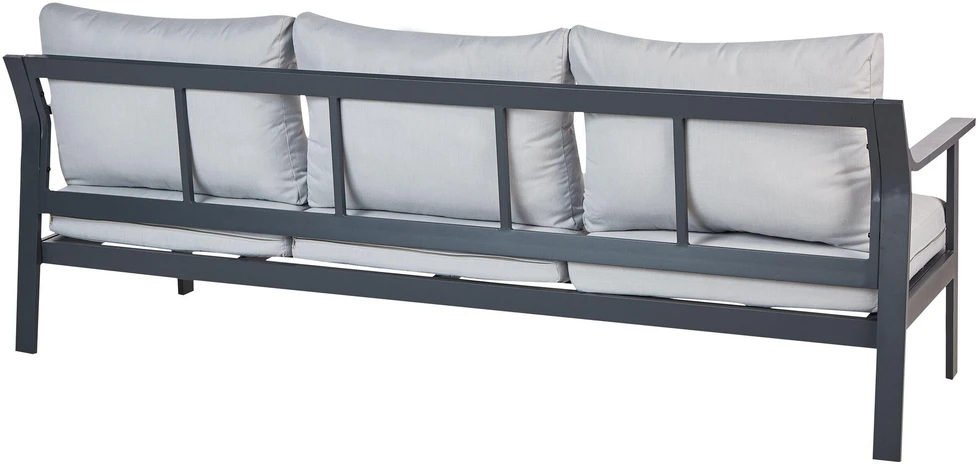 Lauko baldų komplektas Beliani Sodo sofa 3 asmenims KIATO Metalo šviesiai pilka