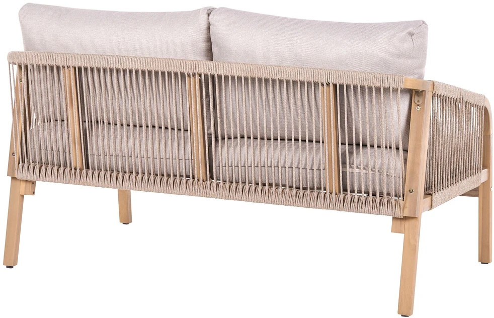 Lauko baldų komplektas Beliani Sodo sofa su staliuku 2 asmenims SUMBA akacijos mediena šviesiai ruda