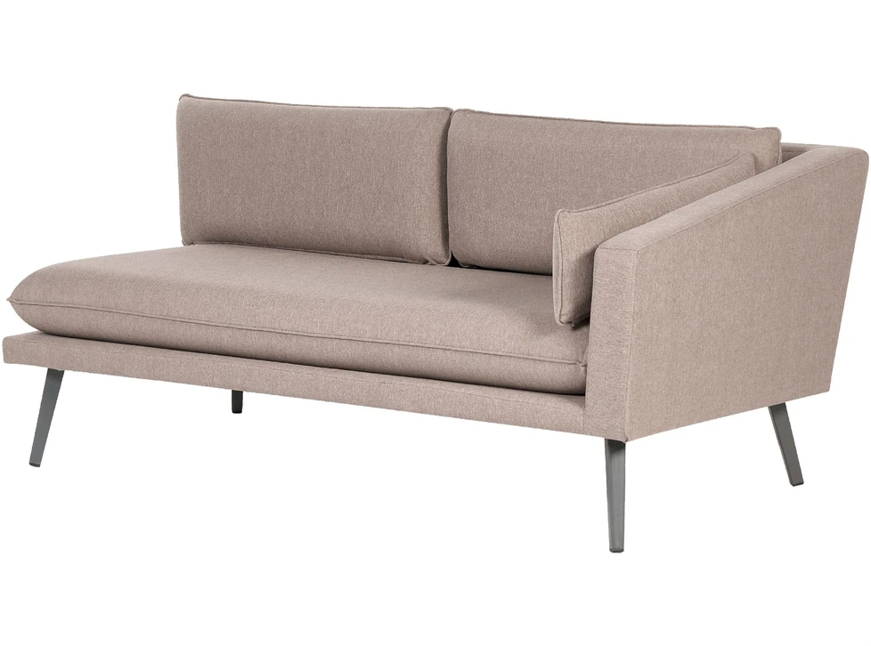 Lauko baldų komplektas Beliani Sodo sofa LORETELLO 3 asmenims kairinė, smėlio spalvos