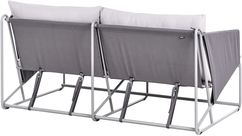 Lauko baldų komplektas Beliani Sodo sofa PONTE, 2 vietų, metalinė, pilka