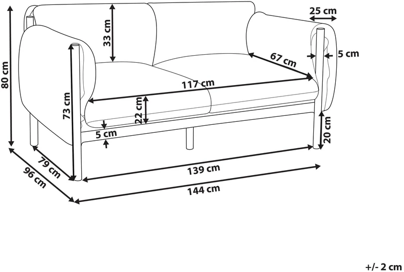 Lauko baldų komplektas Beliani Sodo sofa 2 vietų ESPERIA metalinė pilka