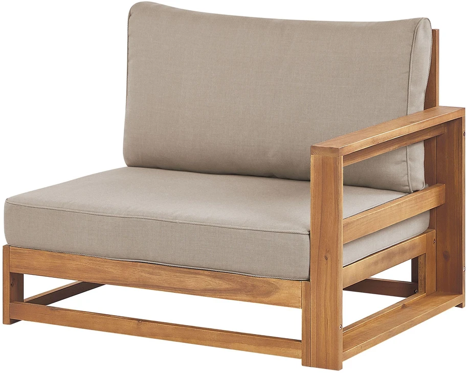 Lauko baldų komplektas Beliani Sodo sofa 3 asmenims TIMOR, modulinė, sertifikuota akacijos mediena, šviesiai ruda