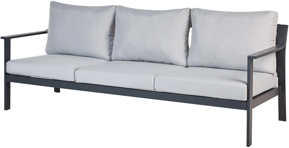Lauko baldų komplektas Beliani Sodo sofa 3 asmenims KIATO Metalo šviesiai pilka