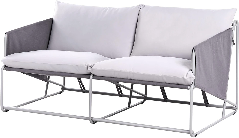 Lauko baldų komplektas Beliani Sodo sofa PONTE, 2 vietų, metalinė, pilka