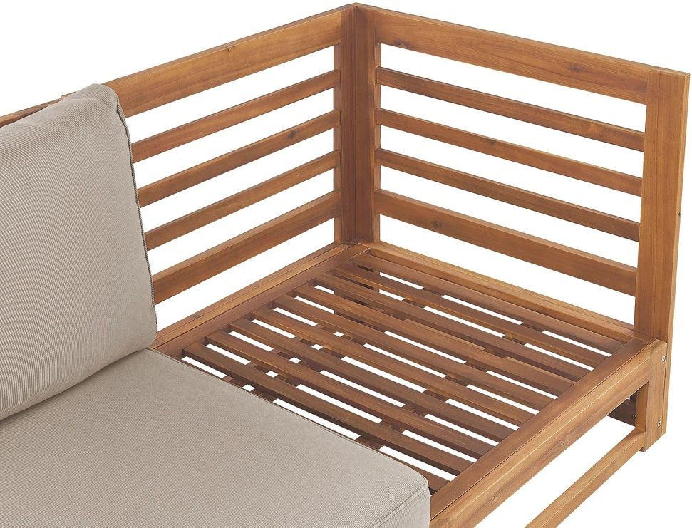 Lauko baldų komplektas Beliani Sodo sofa 2 asmenims TRANI Modulinė Sertifikuota akacijos mediena Šviesiai ruda