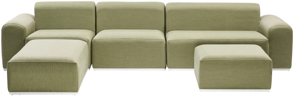 Lauko baldų komplektas Beliani Sodo sofa su otomane 7 asmenims BATTIFOLLO Alyvinė modulinė
