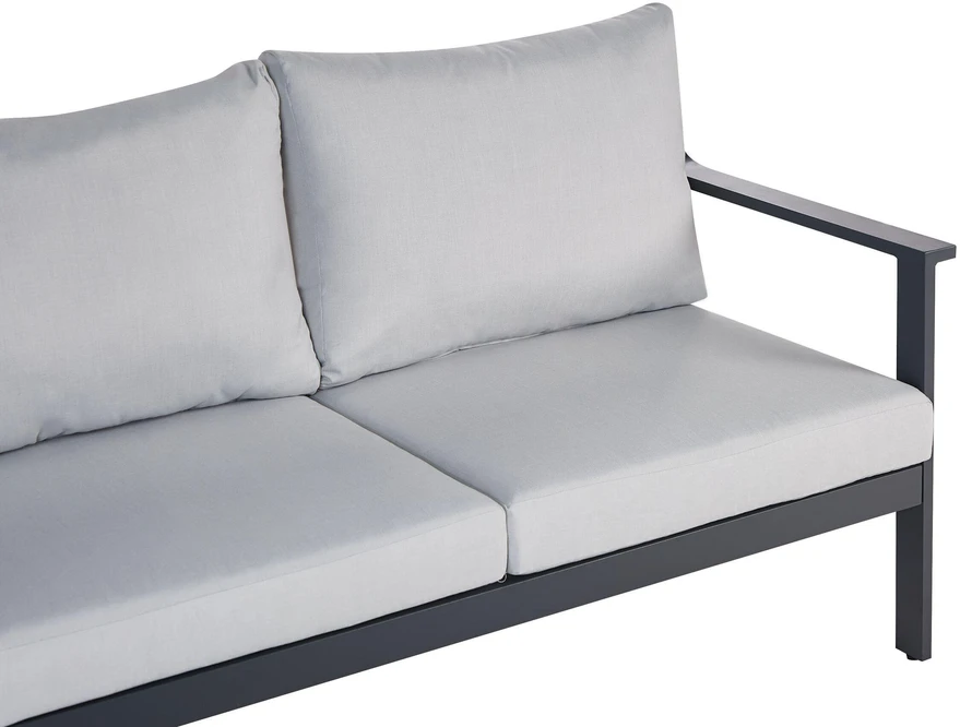 Lauko baldų komplektas Beliani Sodo sofa 3 asmenims KIATO Metalo šviesiai pilka