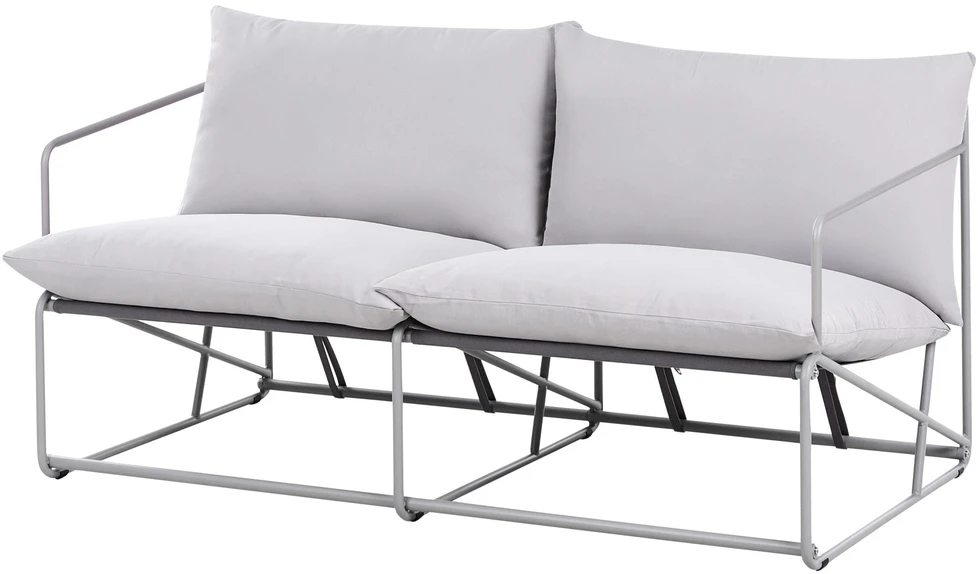 Lauko baldų komplektas Beliani Sodo sofa PONTE, 2 vietų, metalinė, pilka