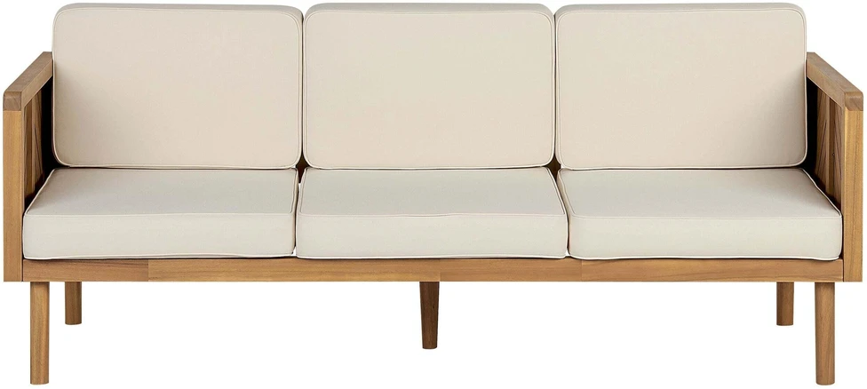 Beliani Sodo sofa 3 vietų BARATTI Akacijos mediena Ruda