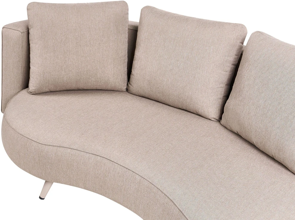 Lauko baldų komplektas Beliani Sodo sofa 3 vietų PARORI kairinė smėlio spalvos