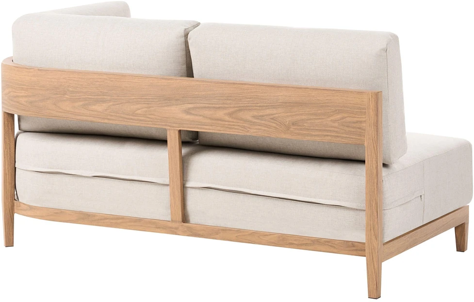 Lauko baldų komplektas Beliani Sodo sofa su staliuku 2 asmenims SAMPIERI šviesiai ruda metalinė