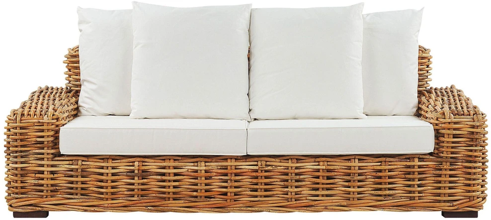 Lauko baldų komplektas Beliani Trivietė sodo sofa FORLI iš natūralaus ratano