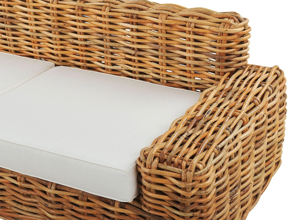 Lauko baldų komplektas Beliani Trivietė sodo sofa FORLI iš natūralaus ratano