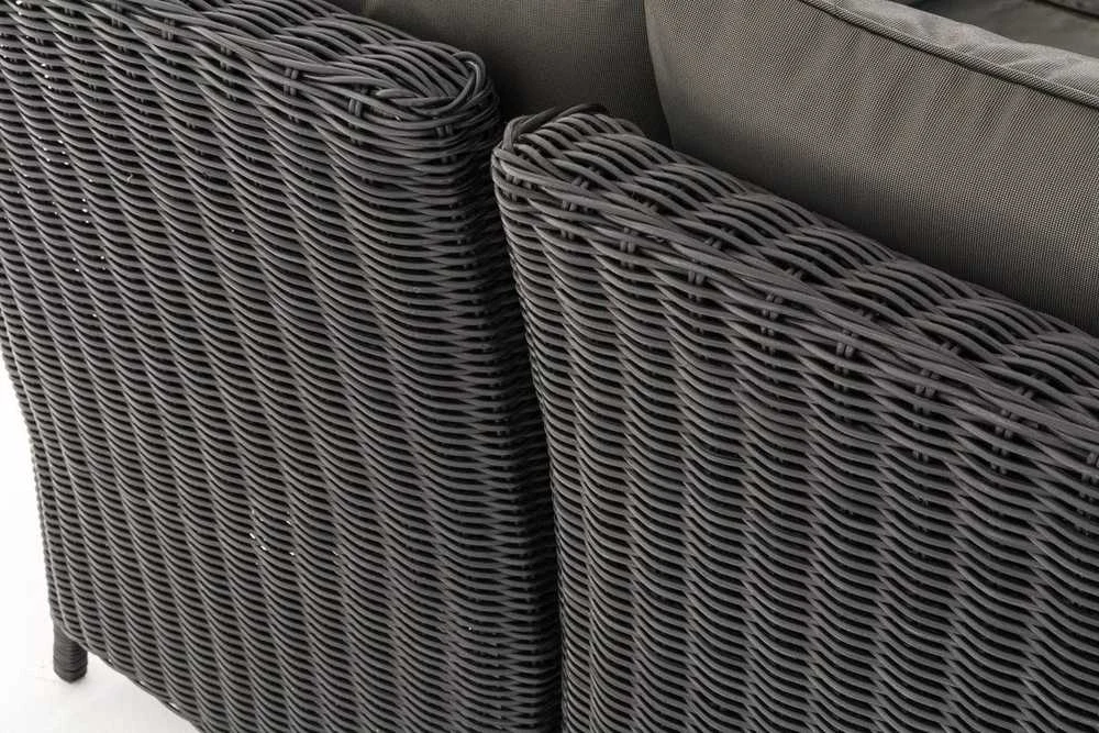 Lauko baldų komplektas Mville L formos komplektas Minari, antracito spalvos, 5 mm