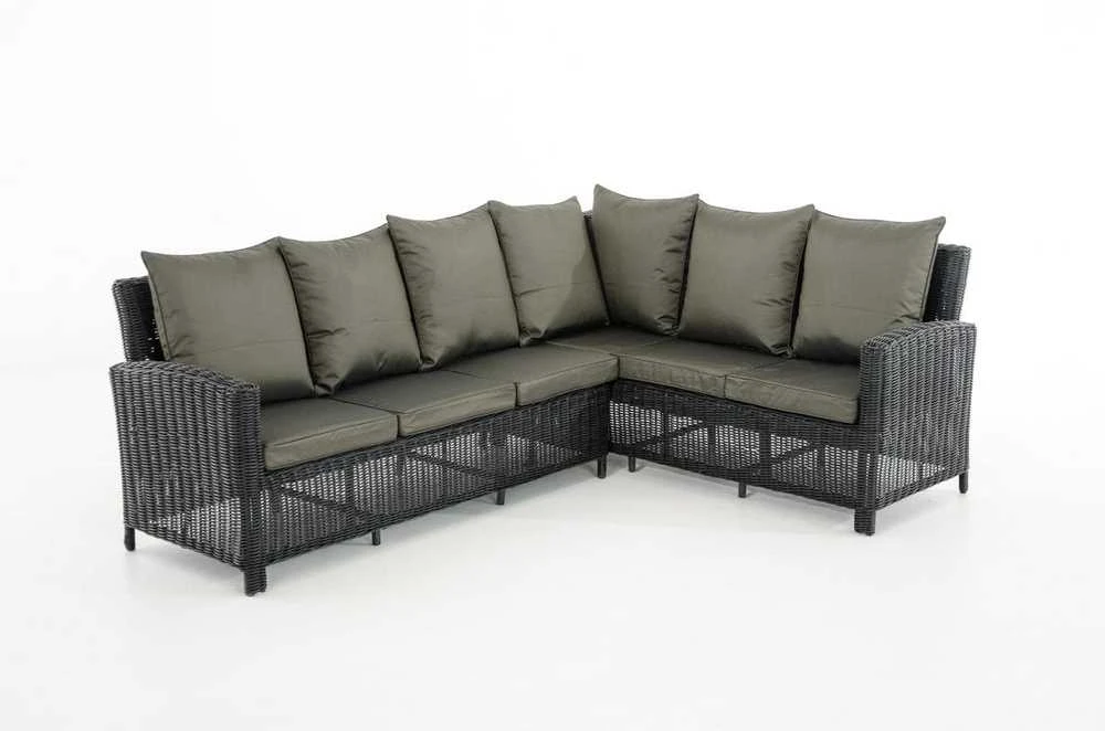 Lauko baldų komplektas Mville L formos komplektas Minari, antracito spalvos, 5 mm