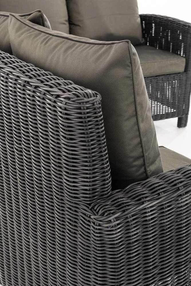 Lauko baldų komplektas Mville L formos komplektas Minari, antracito spalvos, 5 mm