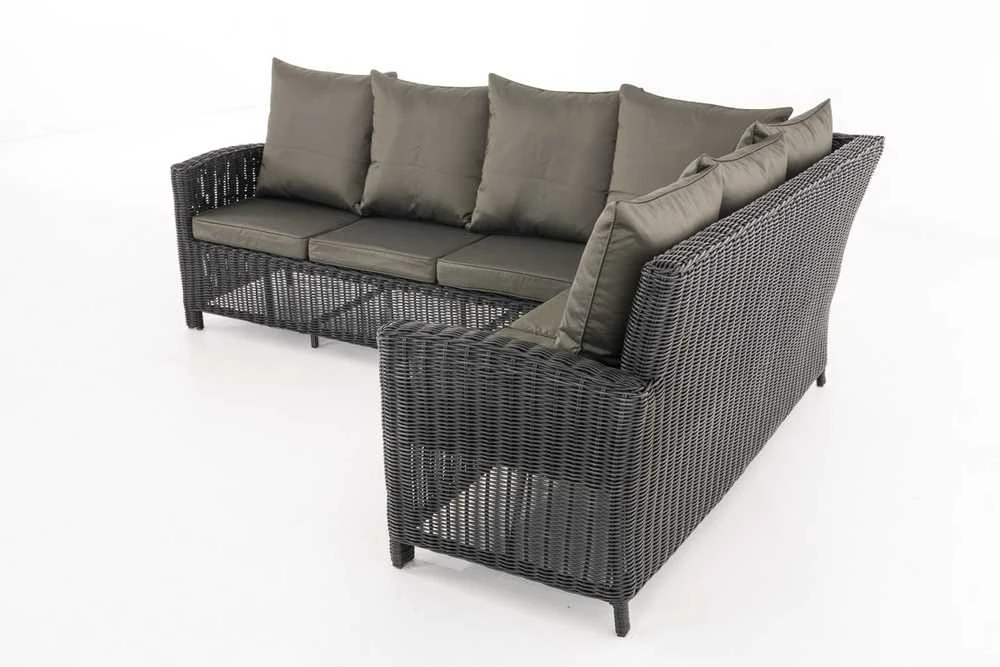 Lauko baldų komplektas Mville L formos komplektas Minari, antracito spalvos, 5 mm