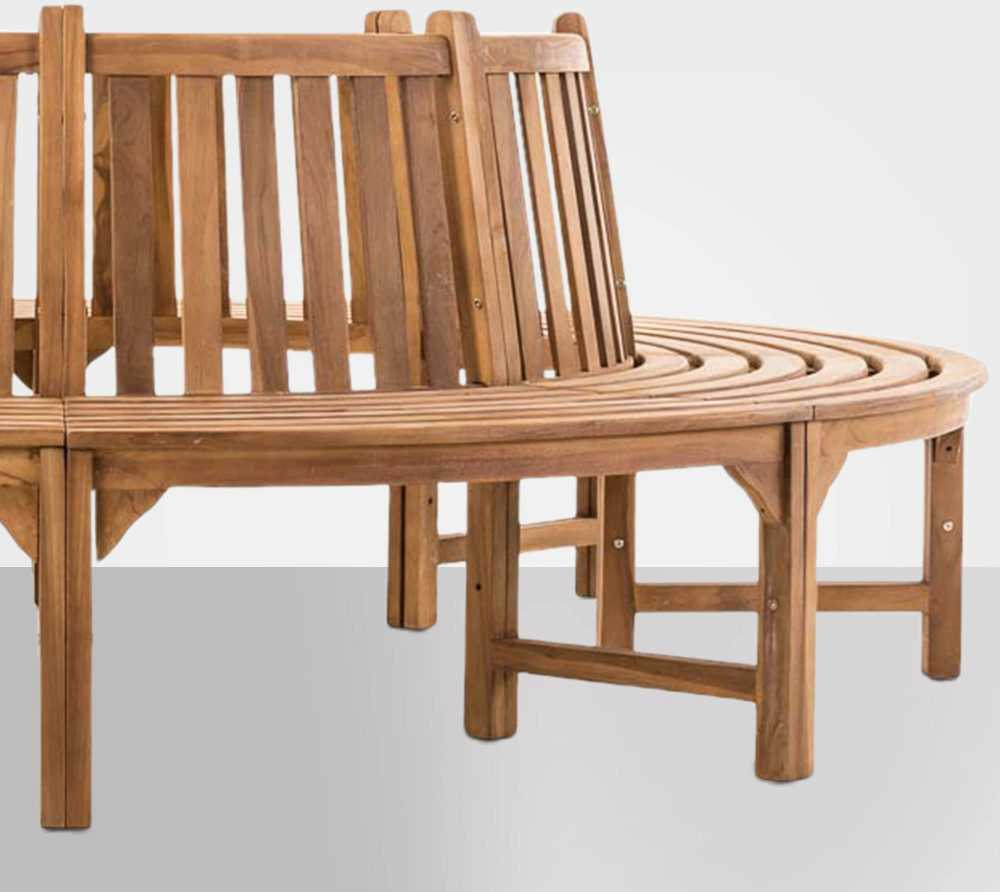 Lauko baldų komplektas Mville "Novum" medžio suoliukas apvalus 250 cm