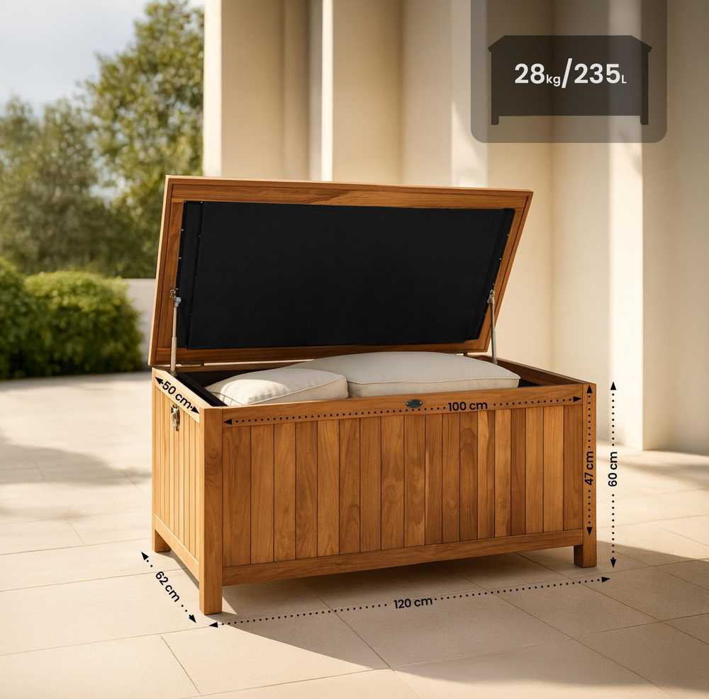Lauko baldų komplektas Mville Tiko medžio sodo dėžė "Novena 120X62X60