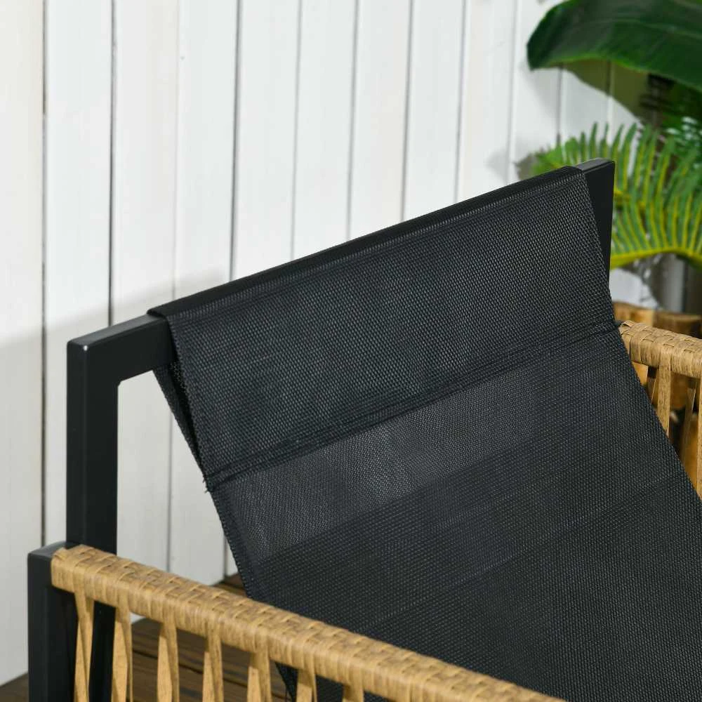 Lauko baldų komplektas Outsunny 4 dalių rotango sodo baldų komplektas, sėdimoji dalis su pagalvėlėmis, sodo baldų komplektas su 1 stikliniu kavos staliuku, 2 foteliais, 1 dviviete sofa