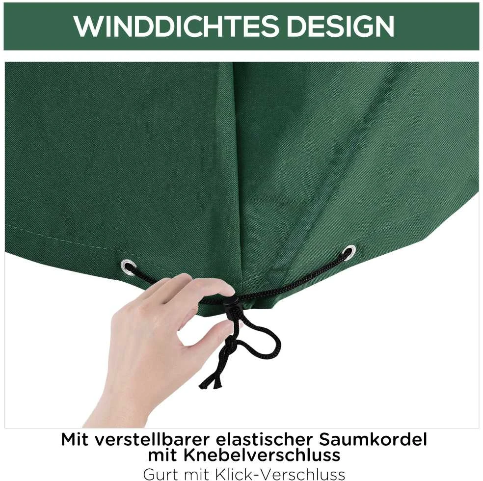 Outsunny apsauginis uždangalas sodo baldams, 600D Oksfordo audinys, žalias, 135 x 135 x 75 cm