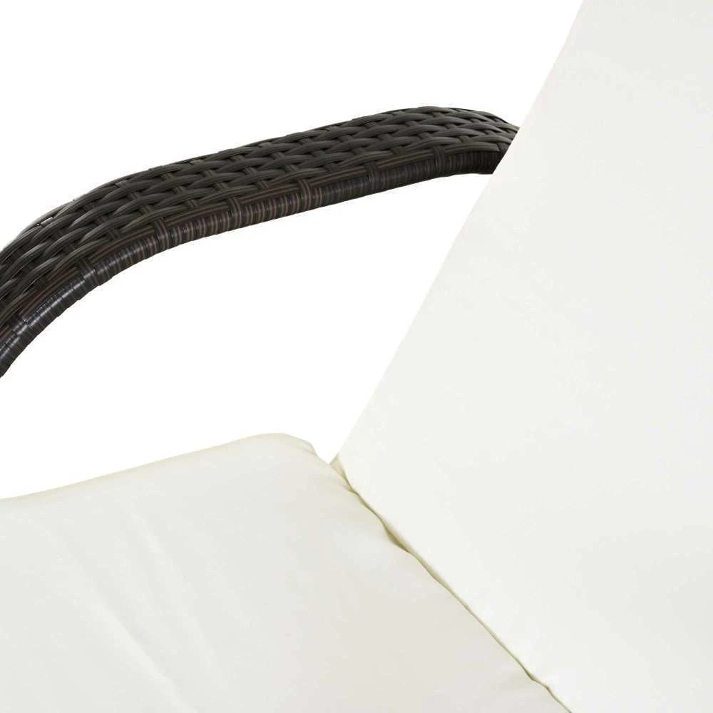 Outsunny sodo gultas, rotango gultas, mobilus su pagalve ir ratukais, polirotango ir metalo, kavos rudos spalvos, 200 x 73 x 30–103 cm