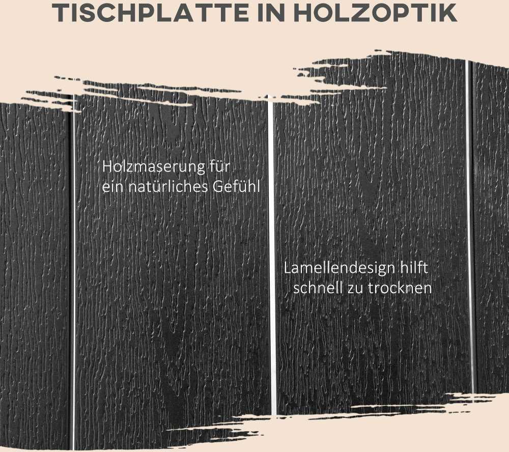 Lauko baldų komplektas Outsunny sulankstomas 6 vietų sodo baldų komplektas, 1 stalas + 6 kėdės, aliuminis, tinklelis, juodas