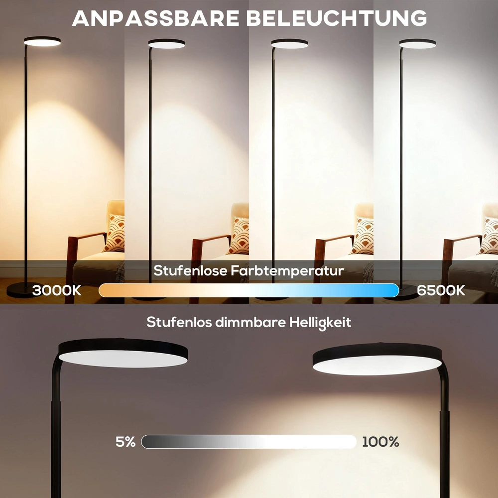 LED toršeras su magnetiniu nuotolinio valdymo pulteliu, lanksčiai reguliuojamas, sukamas, metalinis, juodas
