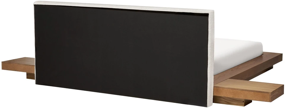Beliani LED lovos rėmas su boucle ZEN 160 x 200 cm LED natūralus uosis