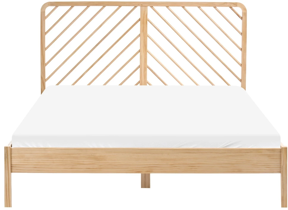 Lova Beliani Lovis iš pušies medienos SEPHOS 160 x 200 cm šviesiai ruda