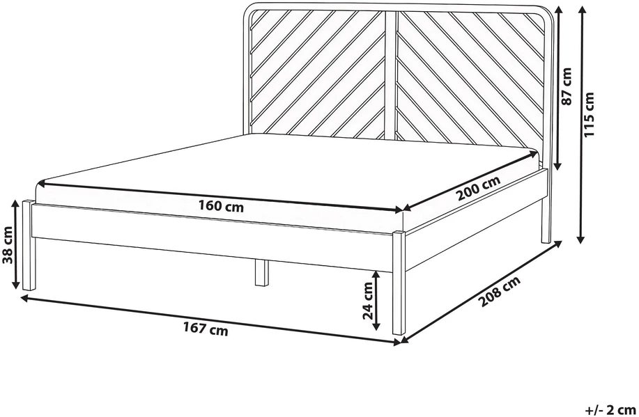 Lova Beliani Lovis iš pušies medienos SEPHOS 160 x 200 cm šviesiai ruda