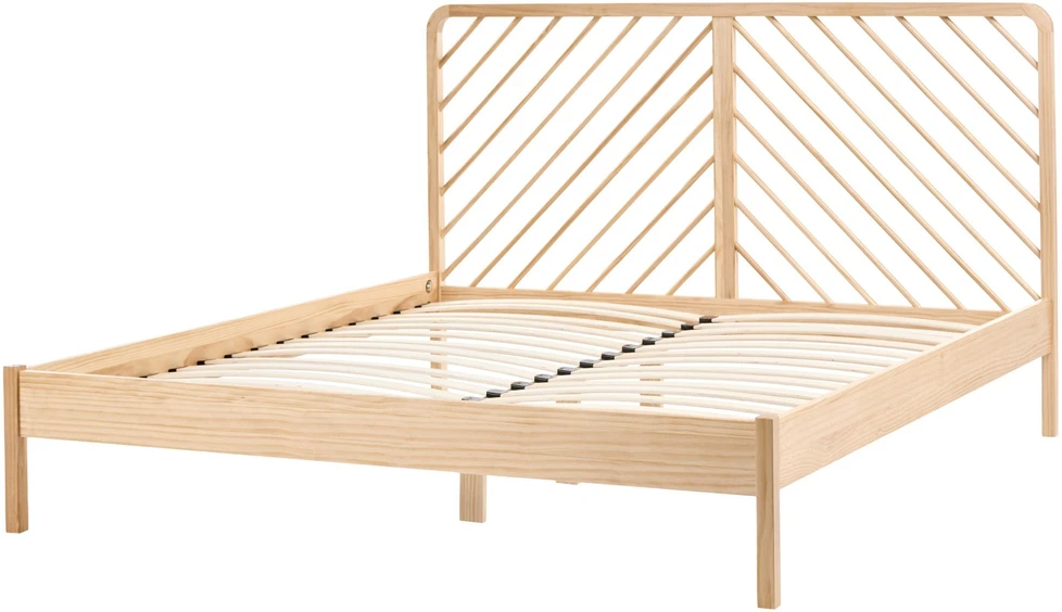 Lova Beliani Lovis iš pušies medienos SEPHOS 160 x 200 cm šviesiai ruda
