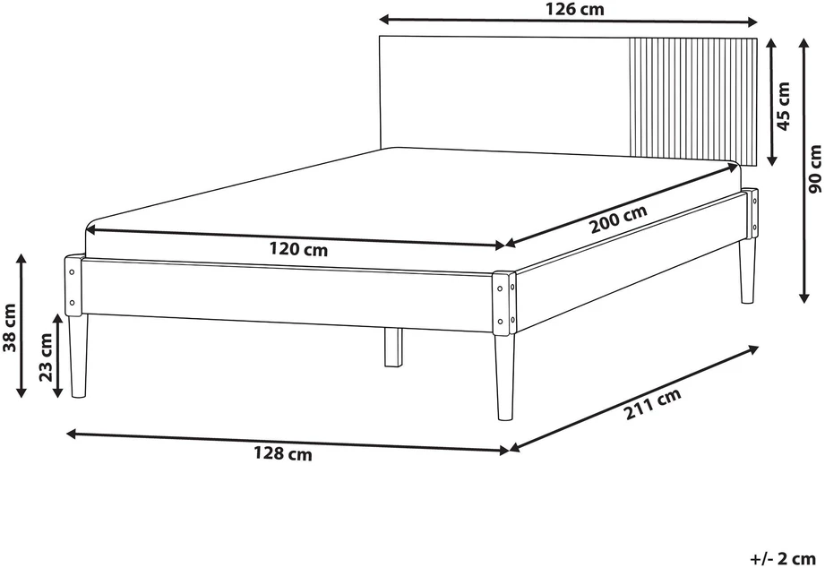 Lova Beliani Lovos rėmas iš pušies medienos FLAVIGNAC 120 x 200 cm Šviesiai rudas