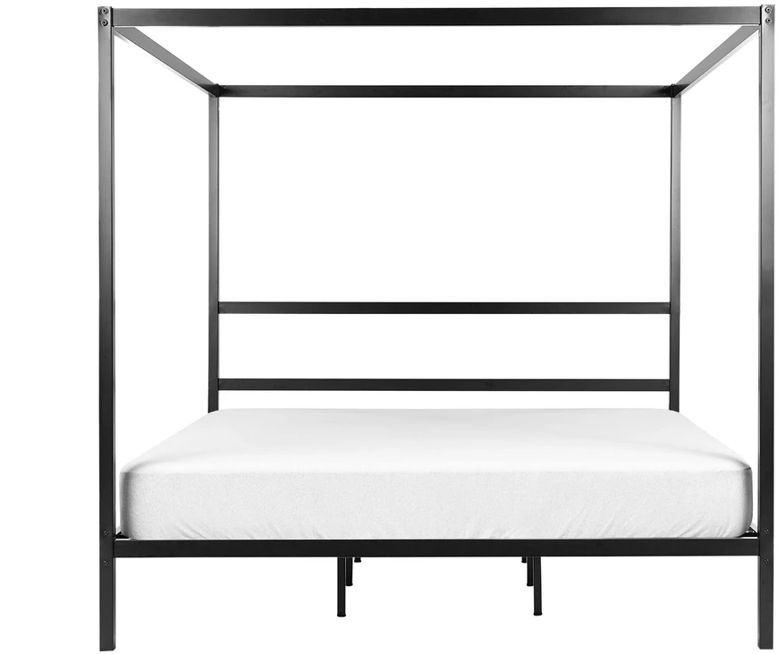 Beliani Metalinis baldakimo lovos rėmas LESTARDS 180 x 200 cm, juodas