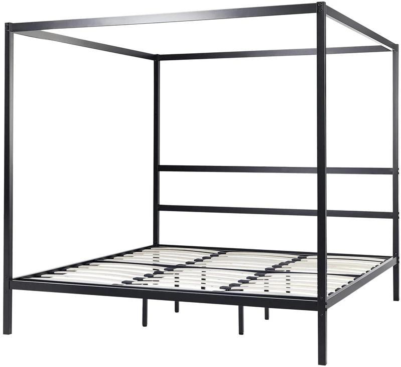 Beliani Metalinis baldakimo lovos rėmas LESTARDS 180 x 200 cm, juodas