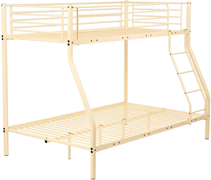 Lova Beliani Metalinis dviaukštis lovos rėmas CHADURIE 90/120 × 200 cm, smėlio spalvos