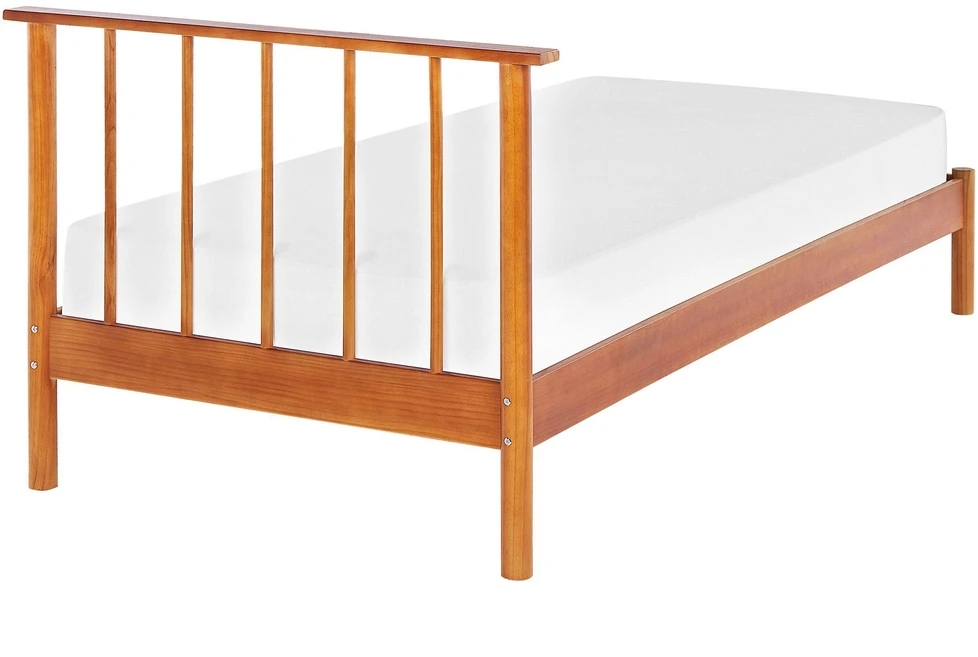 Lova Beliani Viengulė lovos rėmas BARRET 90 x 200 cm, ruda, pušies mediena