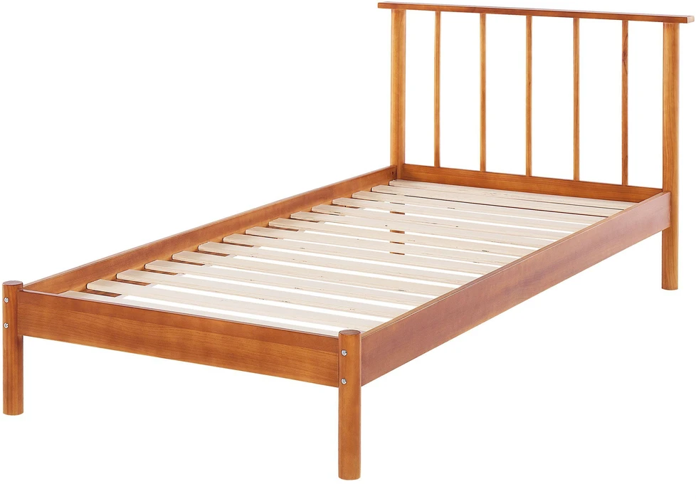 Lova Beliani Viengulė lovos rėmas BARRET 90 x 200 cm, ruda, pušies mediena