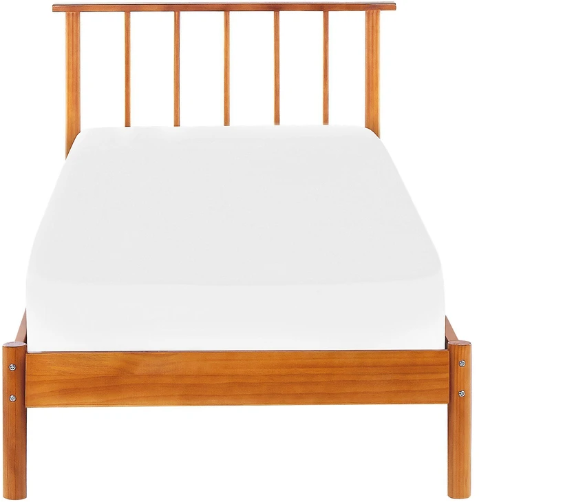 Lova Beliani Viengulė lovos rėmas BARRET 90 x 200 cm, ruda, pušies mediena
