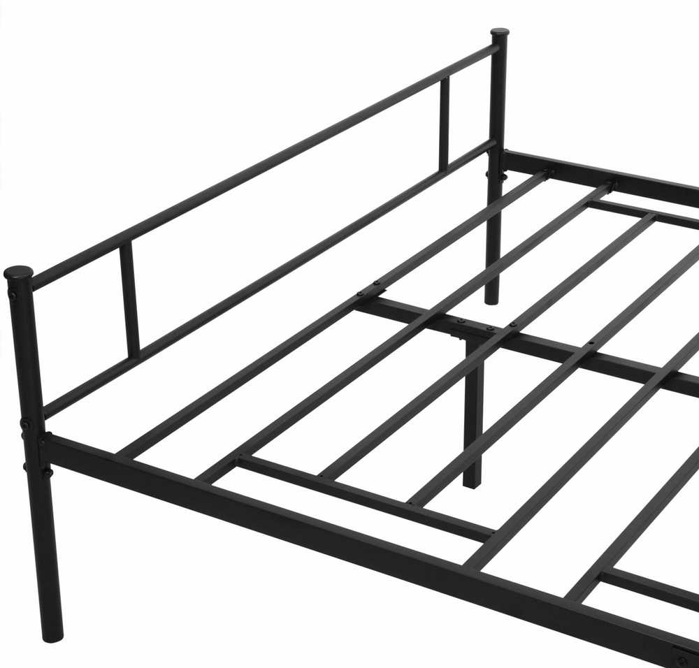 Lova HOMCOM Metalinis lovos rėmas su galvūgaliu, 300 kg keliamoji galia, 145I x 211P x 106A cm, juodas