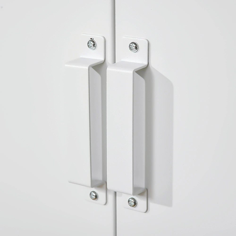 Metalinė dokumentų spintelė, universali spintelė su magnetinėmis grotelinėmis dvigubomis durelėmis, 75 x 33 x 110 cm, balta