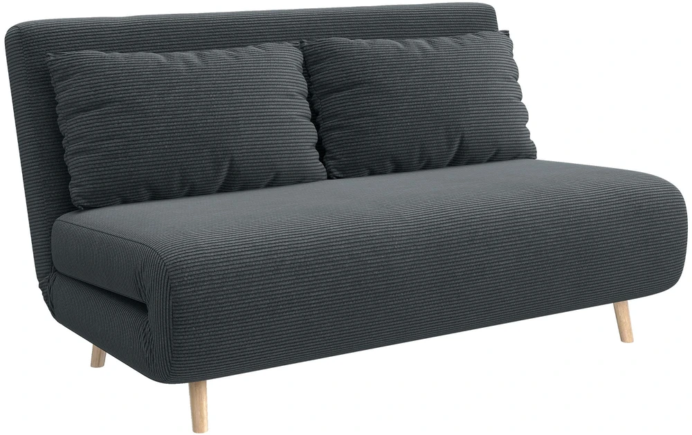 Sofa-lova, svečių lova, 3 padėčių atlošas, tvirtas audinys, iki 120 kg, 141 x 90 x 81 cm, tamsiai pilka